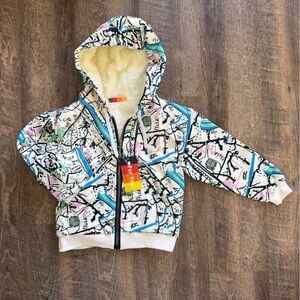 Colorful Graphic Hoodie with Zipper
